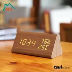 Relógio Digital LED De Mesa Despertado De Madeira Controle De Som Relógios Eletrônicos Desktop USB/AAA Powered Desperadoes Home Table Decor