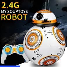 Robô Inteligente De Controle Remoto BB8 Ball Star War Upgrade RC BB-8 2.4G Ação Sonora Figura Droid 8 Modelo Kid Toy Gift