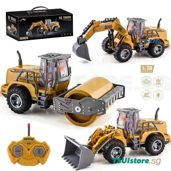 RC Controle Remoto De Caminhão Rodoviário De Rolos Escavadeira De Esteira Veículos De Engenharia De Construção Boy Kids Vehicle Toys