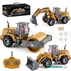 RC Controle Remoto De Caminhão Rodoviário De Rolos Escavadeira De Esteira Veículos De Engenharia De Construção Boy Kids Vehicle Toys