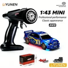 1/43 Mini 4WD RC Drift Carro Desktop Subaru RX7 M4 Modelo 2.4G Controle Remoto 1 : 43 Pequeno De Corrida JDM Mosquito Pa