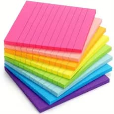 Lembrete de Parede Caderno Bloco De Notas Adesivo Colorido Escolar Autocolante 76x76