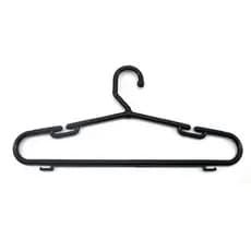 Cabide Gaucho Cavado Super Resistente Plastico Preto - 10 unidades