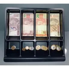 PORTA NOTA CÉDULAS E MOEDAS PRETO PARA GAVETAS