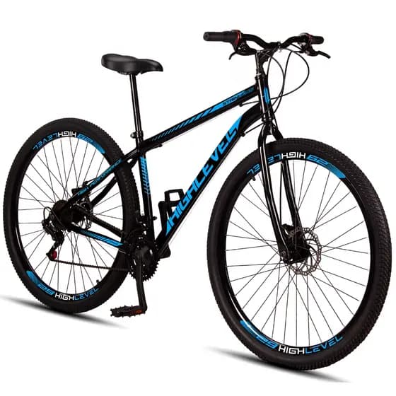 Bicicleta Aro 29 Highlevel Aço Carbono Freios a Disco 21 Marchas