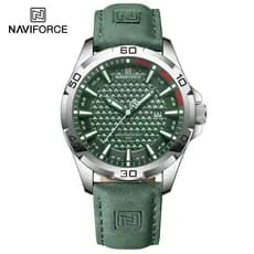 NAVIFORCE 8023 Relógios Analógicos Originais Masculinos Esportivos De Couro De Negócios De Quartzo