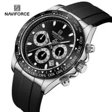 NAVIFORCE 8054 Relógio Original De Pulso De Silicone Para De Negócios Luminoso Quarz Esportes Ao Ar Livre À Prova D'água
