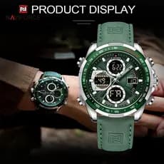 NAVIFORCERelógio Masculino Compota Relógios Esportivos De Quartzo Marca De Luxo De Pulso Digital LED Prova D'água 9197