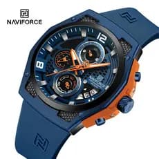 NAVIFORCE 8051T Relógio Original Cronógrafo Esportivo Masculino Militar De Luxo Marca Top Silicone Quartzo À Prova D'água Comercial