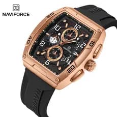 NAVIFORCE 8052 Relógio De Pulso Masculino Cronógrafo Esportivo Militar De Luxo Marca Top Silicone Quartzo À Prova D'água Comercial