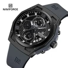 NAVIFORCE 8051T Relógio Original Cronógrafo Esportivo Masculino Militar De Luxo Marca Top Silicone Quartzo À Prova D'água