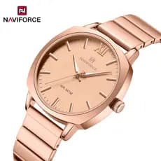 Naviforce 5044 Relógio Mulher Quartzo Moda Estilo Coreano Casual Original Presente