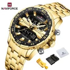 NAVIFORCE 9234 Relógio Masculino Militar De Luxo Cronógrafo Luminoso Original De Quartzo De Aço Inoxidável