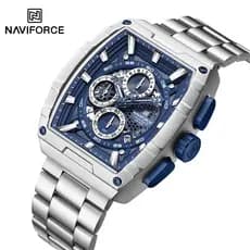 NAVIFORCE Relógio Masculino Moda Esporte Militar Aço Inoxidável Quartzo Cronógrafo 8066