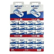 Cartela 20x5 Lâmina de Barbear 100 Unidades Wetell Platinum - Envio Imediato!