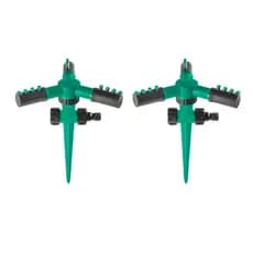 Kit 2 Irrigadores Giratórios Aspersor 360° Automático Mangueira De Jardim Jato Horta Canteiro - Envio Já!