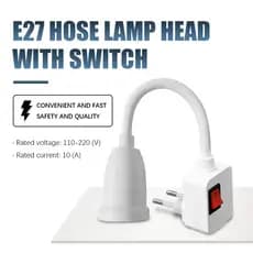 Suporte De Lâmpada Plug-in Direto E27 Com Interruptor Plugue Ue LED De Mesa Mangueira Alavanca De Direção