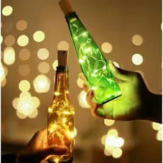Luzes LED Para Garrafa De Vinho , 2M , 20LEDs , Formato De Cortiça , Mini Coloridas Casamento Interno E Externo , De Nat
