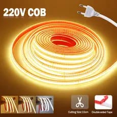 220V Adesivo COB LED Strip Light 240LEDs/m IP65 Fita Flexível À Prova D'água Para Iluminação De Quarto De Cozinha De Jar