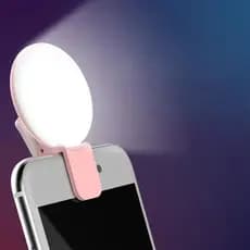 Telefone Móvel LED Selfie Ring Light Anel De Luz Portátil Mini Durável Prático Três Parar Escurecimento Círculo Fotograf
