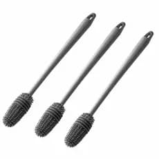 kit 3 Escovas de silicone  para Limpeza de garrafa, copo , mamadeira, Basic Cinza - Lyor