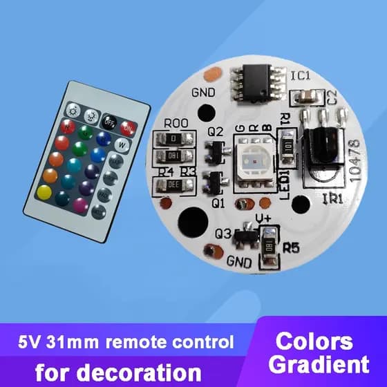 5V LED De Baixa Tensão 16 Cores De Placa Redonda Colorida Gradiente Fonte De Luz Com Controle Remoto