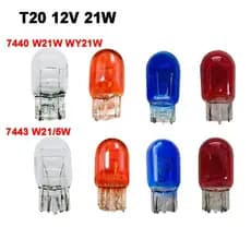 2pcs 12V T20 7440 W21W 7443 W21/5W Luz Halógena Para Carro De Freio Reversa De Sinal De Mudança