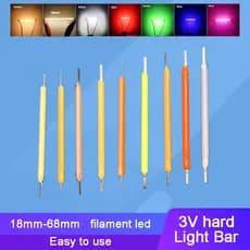 10pcs 3V LED Barra De Luz De Filamento Rígido De Cerâmica Para Decoração De Casa Externa DIY