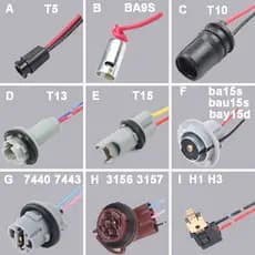 BA9S BA15S BAY15D T5 T10 T13 T15 T20 T25 H1 H3 Suporte De Soquete Para Lâmpada