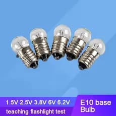 10 Pcs E10 1.5 V 2.5 V 3.8 V 6 V 6.2 V Pouco Lâmpada Para Experiência De Teste Ensino Lanterna