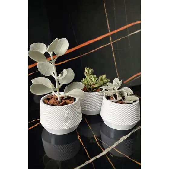 Kit 3 Vasos moderno Mini Decorativo Mini Suculentas Decoração Sala Escritório