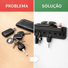 Porta Chaves Parede com Prateleira Organizado Moderno Top