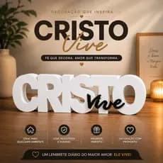 Letreiro Decorativo Cristão Cristo vive Decoração Evangélica