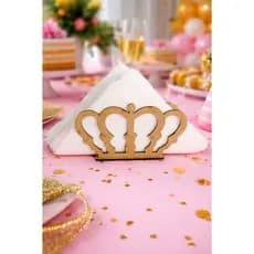 Kit 10 30 50 Porta Guardanapo COROA em Mdf CRU para Decoração festas Aniversário