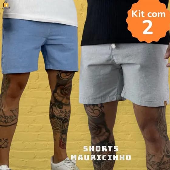 Kit 2 Shorts Mauricinho Premium Com 3 Bolso