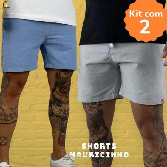 Kit 2 Shorts Mauricinho Linho Premium