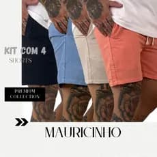 Kit 4 Shorts Mauricinho Premium Masculino