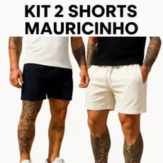 kit 2 Shorts Linho Masculino Básico Mauricinho Premium - Bermuda em Linho moda Praia verão Academia lazer
