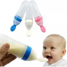 Colher Mamadeira Com Dosador De Silicone Infantil Para Bebê Alimentação - Envio Já!
