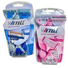 Kit 6 Aparelhos de Barbear Com 5 Lâminas Premium Cabo Ergonômico Wetell Comfort - Envio Já!