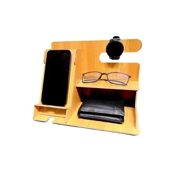 Suporte De Mesa Multiuso Escritório Organizador Mdf  Porta Celular Óculos carteira e Relógio Envio Já!