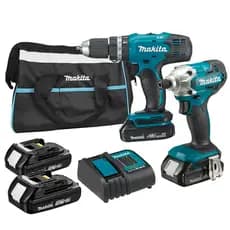 Furadeira/Parafusadeira Impacto 1/2" 18V 42 Nm DHP453 + Parafusadeira 1/4" Impacto DTD156 Bivolt DLX2336Y01 - MAKITA
