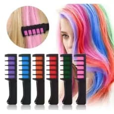 Pente com giz para colorir cabelo - c/ 6 unidades