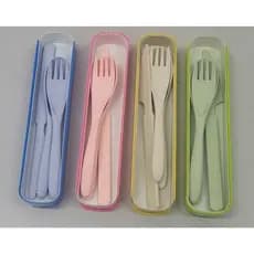 Kit de talheres 3 peças com estojo faca garfo colher