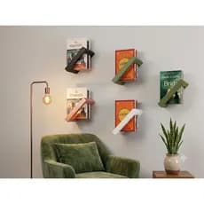 Suporte Prateleira Invisível Para Livros Diagonal Moderna Parede Decorativa Organizador Premium [Escolha a Cor]