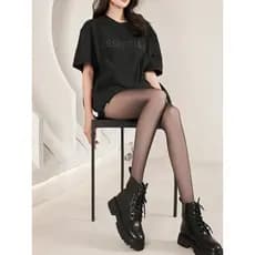 Meia-calça sem costura fio 15 para mulheres, calças justas de nylon, meia apertada