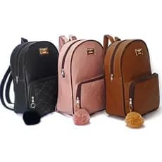 kit com 2 Bolsa Mochila feminina de Couro Sintetico. MODA PREMIUM Bolsas femininas de moda JD SEM POMPOM
