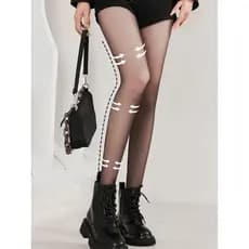 kit com 2 Meia-calça sem costura fio 15 para mulheres, meia apertada, meias feminina JD