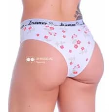 Kit 12 Calcinhas Tanga Cós Largo Elástico Algodão Estampadas