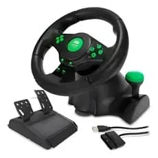 Controle Volante Gamer 4x1 Vibração Para Ps3 Ps2 Xbox 360 Pc